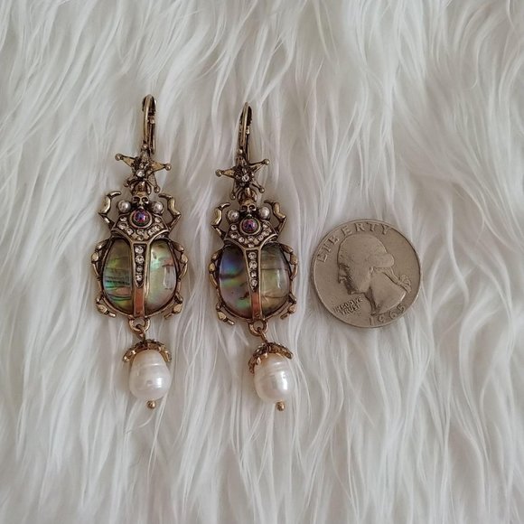 NEW Beetle Pearls & Abalone Earrings - Picture 2 of 10